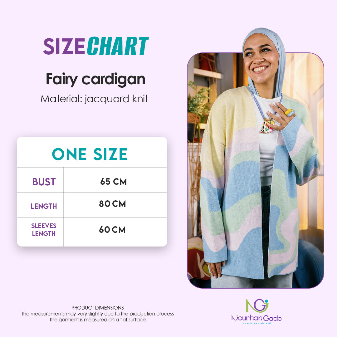Fairy cardigan size chart