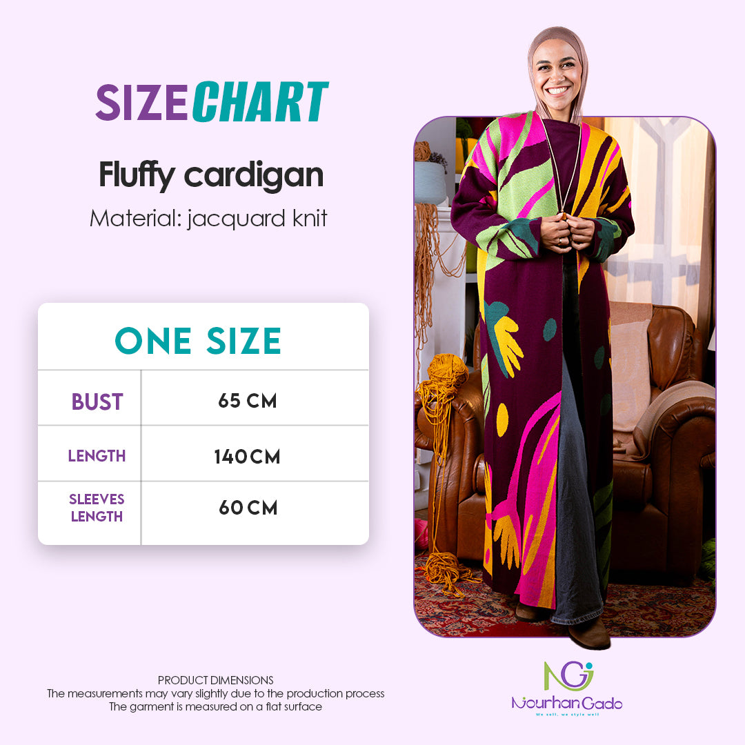 Fluffy cardigan size chart