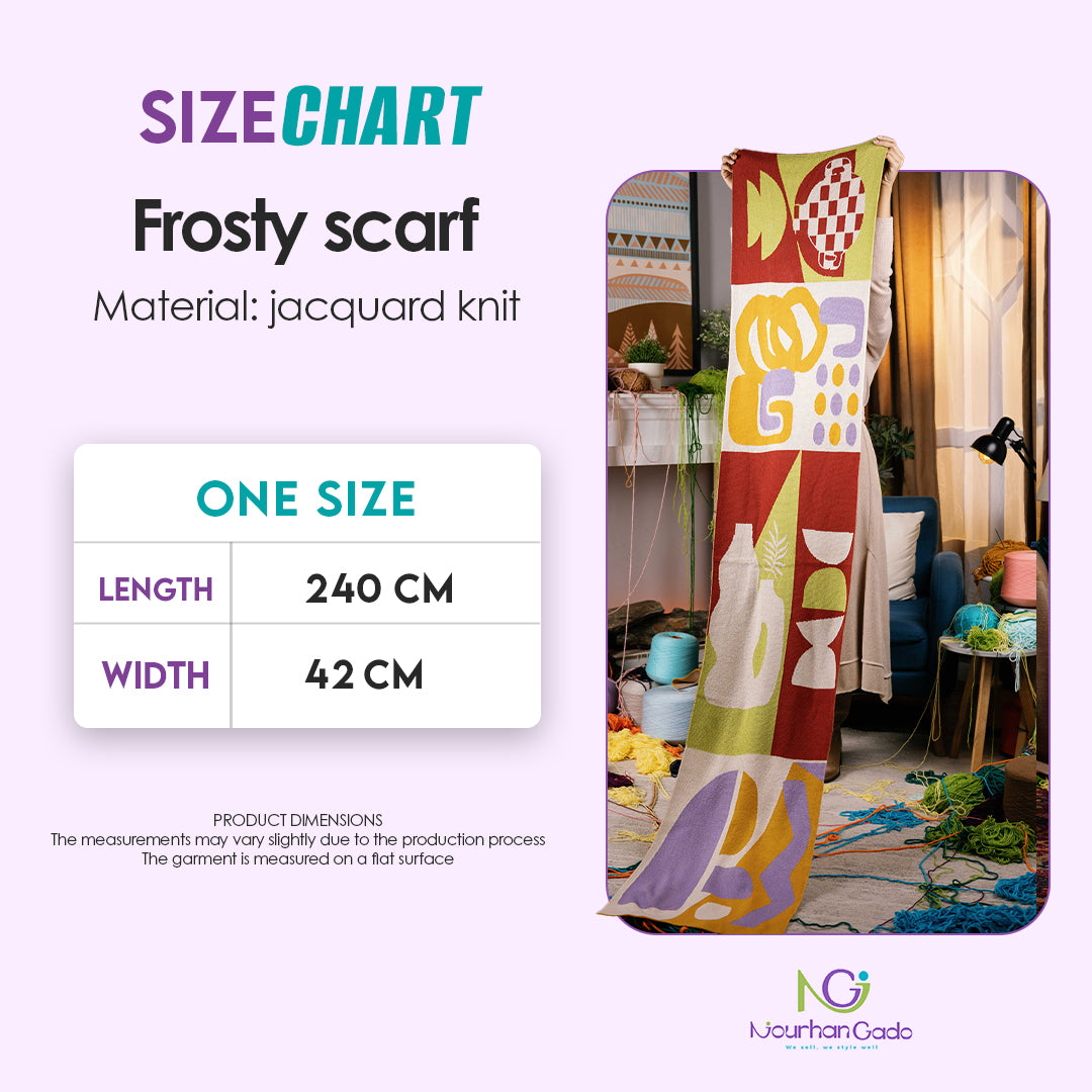 Frosty scarf size chart