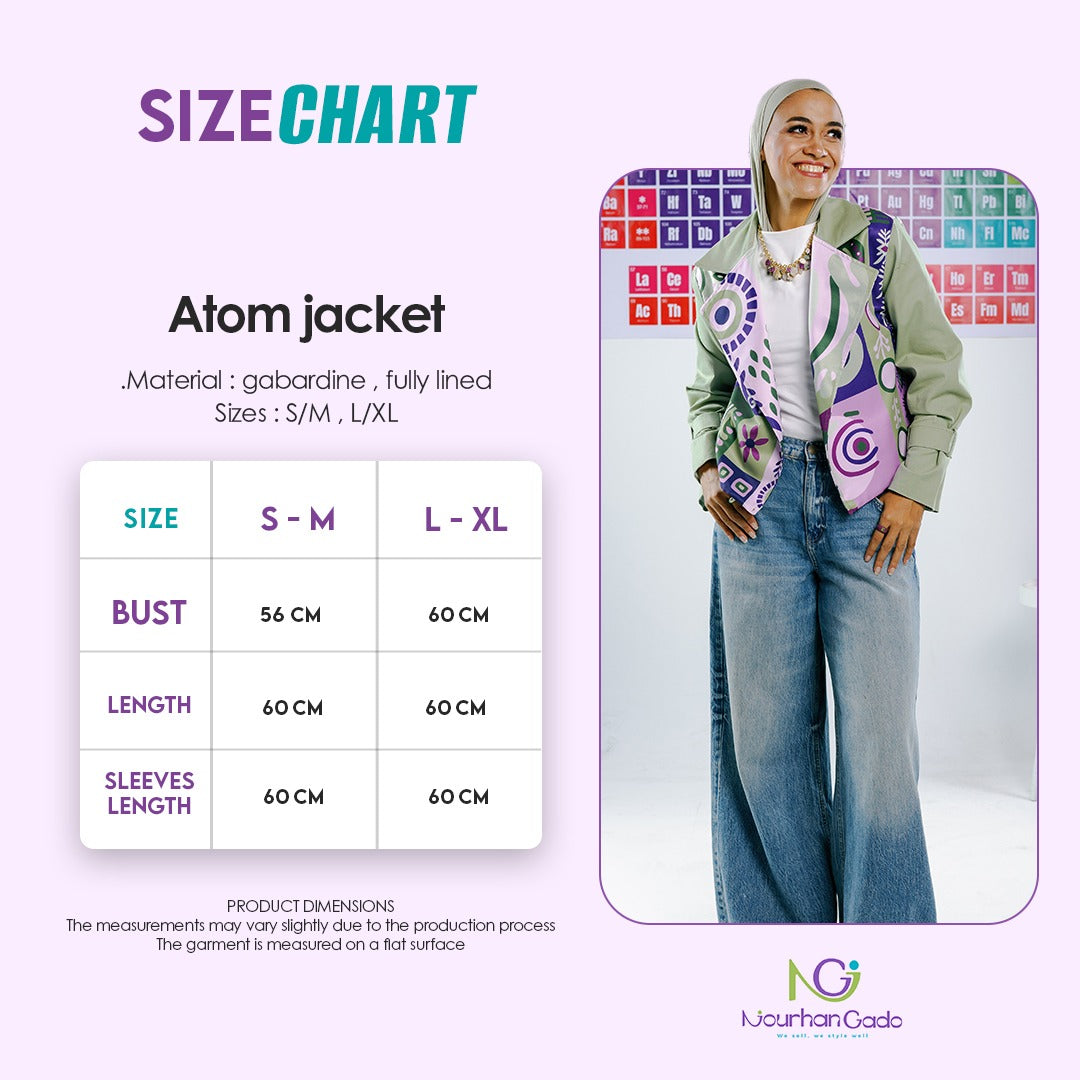 Atom jacket size chart