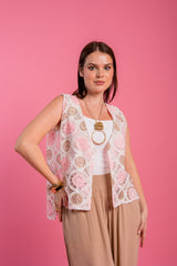 Vanity vest in pink