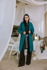 Storm coat in turquoise