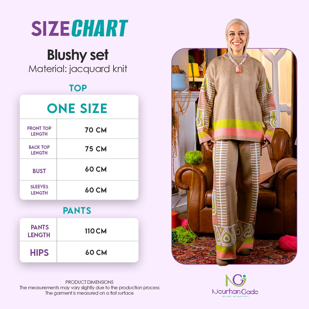 Blushy set size chart