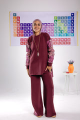 Flame set in burgundy