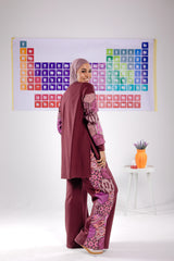 Flame set in burgundy