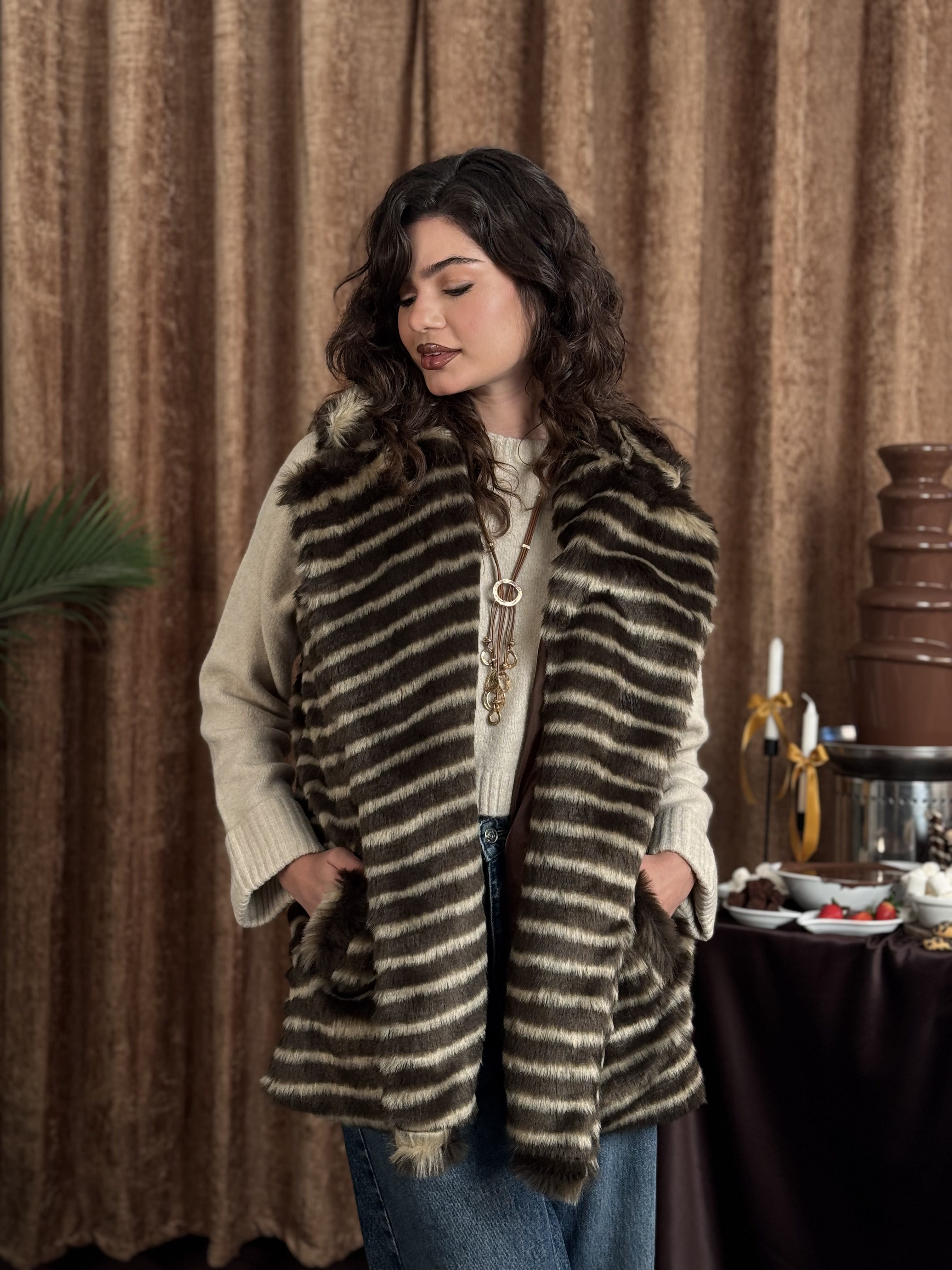 Chocolate wafer fur vest