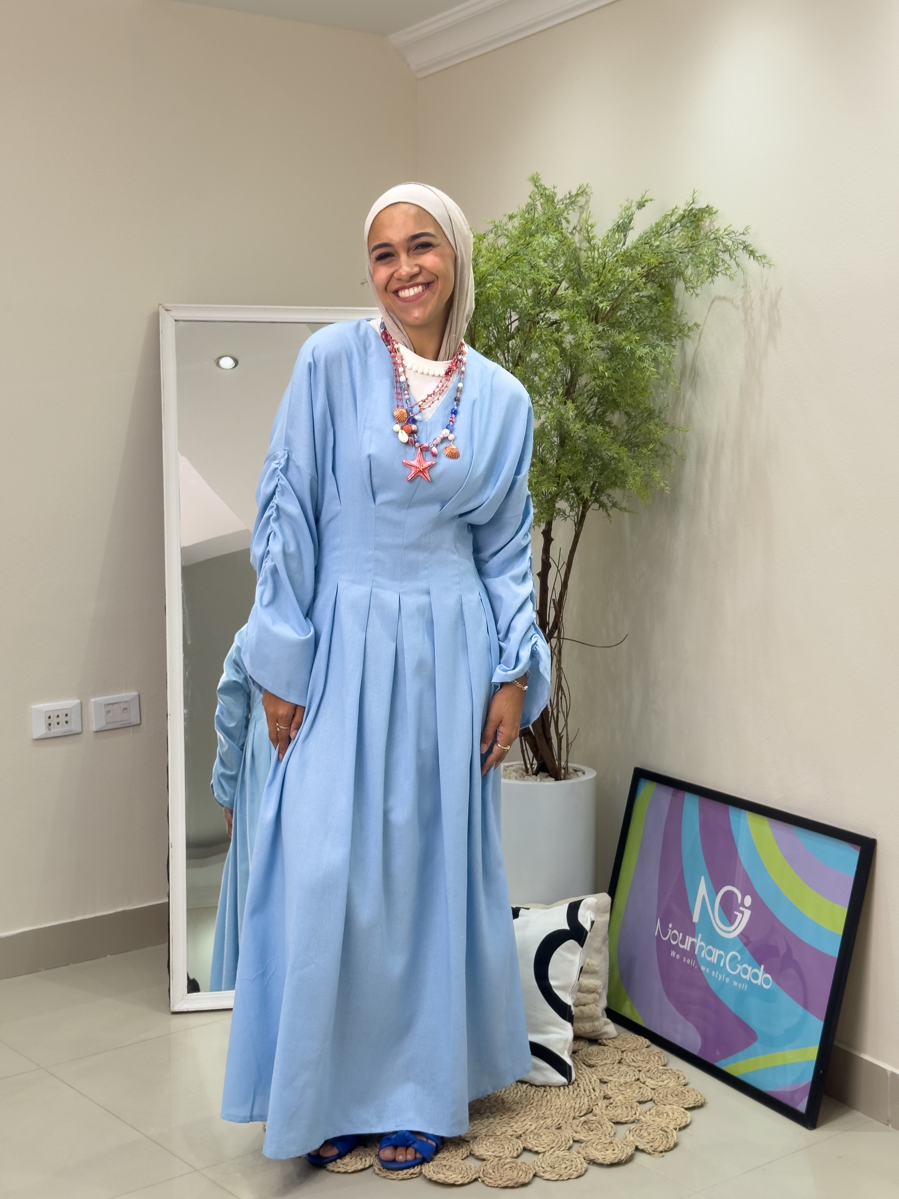 Comfort dress in baby blue Secondary image