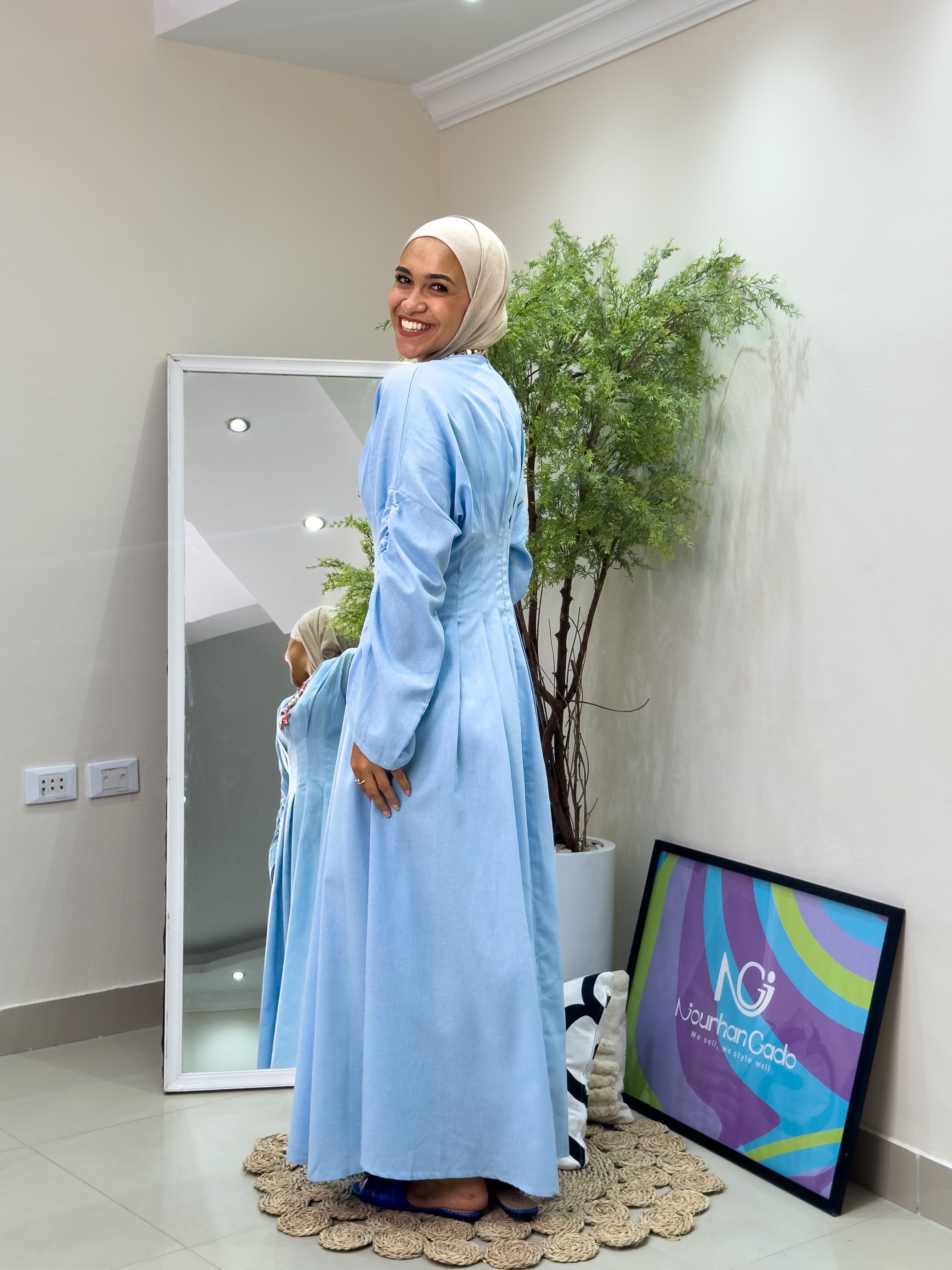 Comfort dress in baby blue