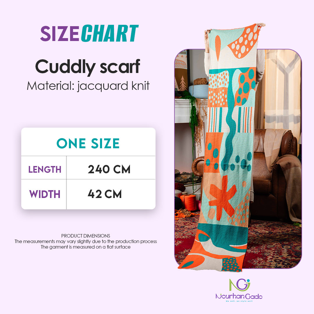 Cuddly scarf size chart