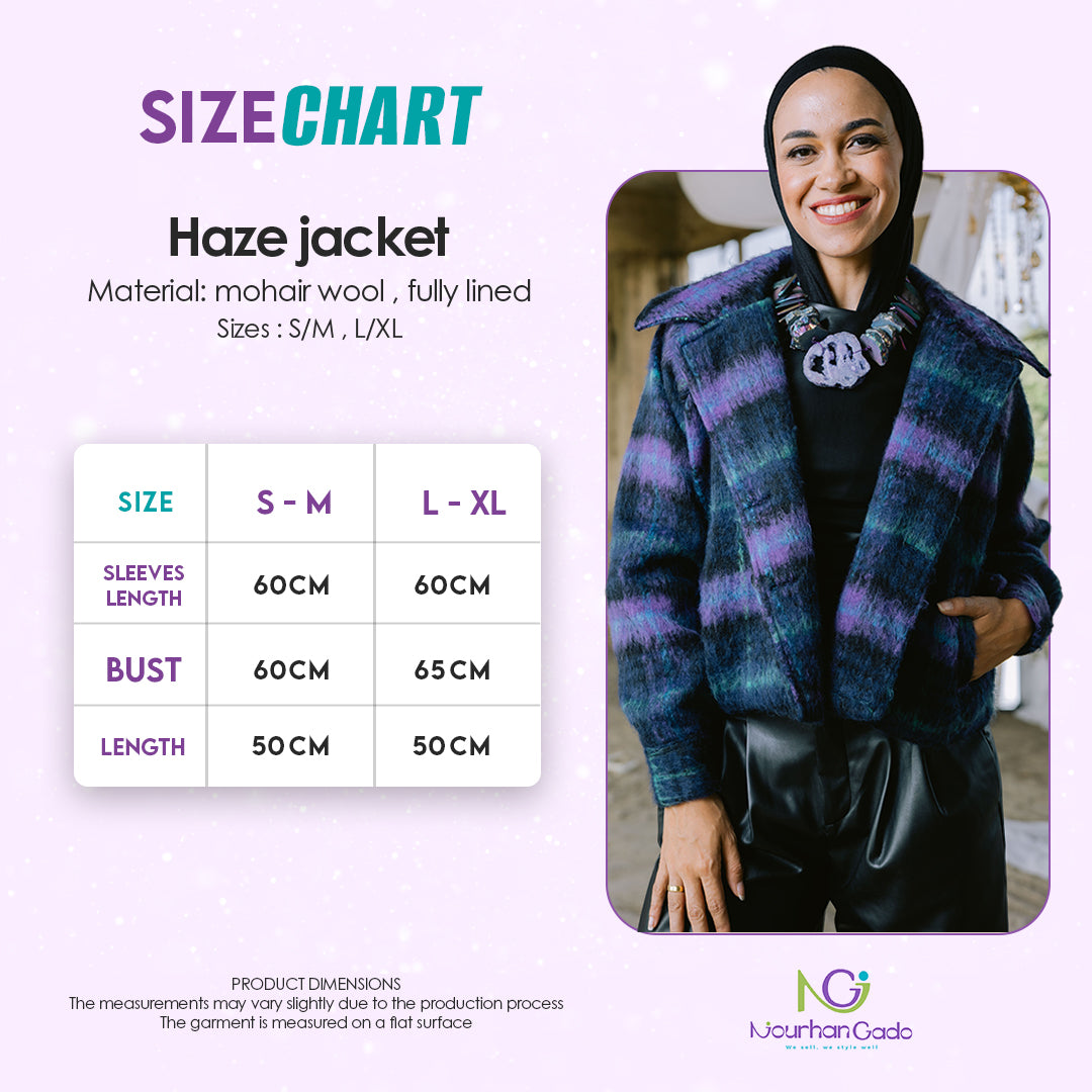 Haze jacket size chart