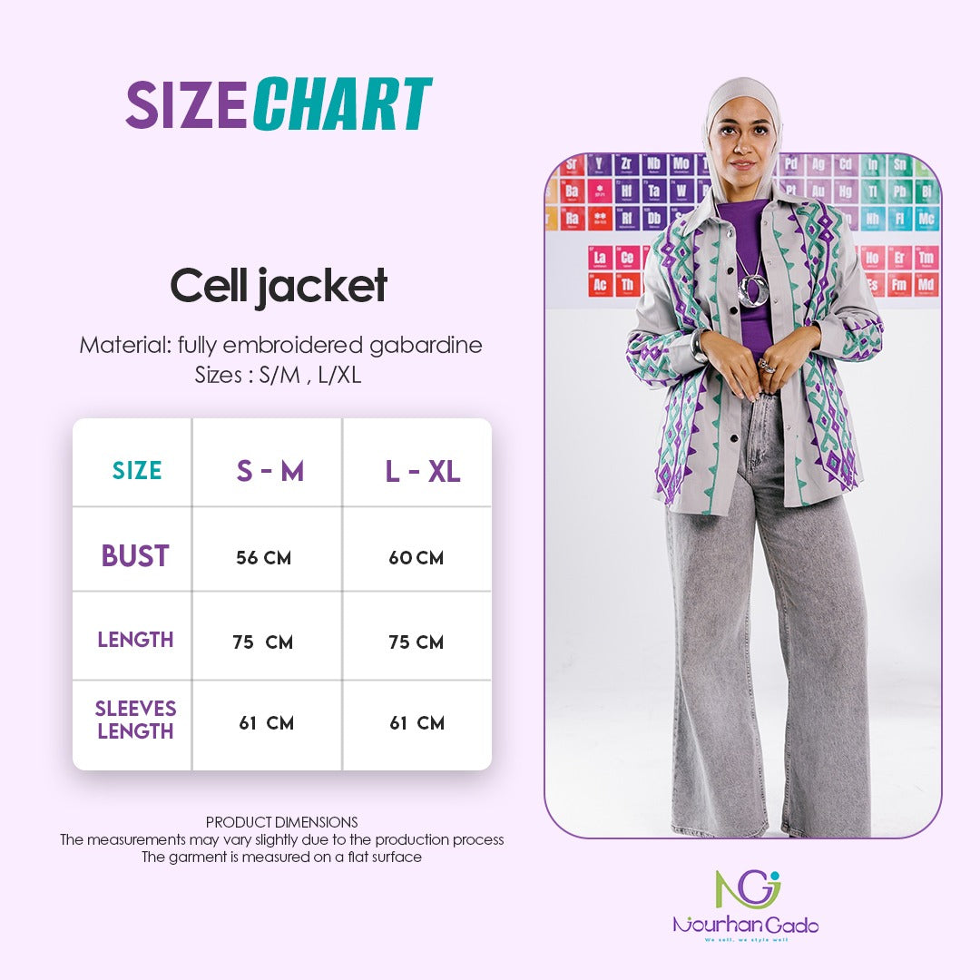 Cell jacket size chart