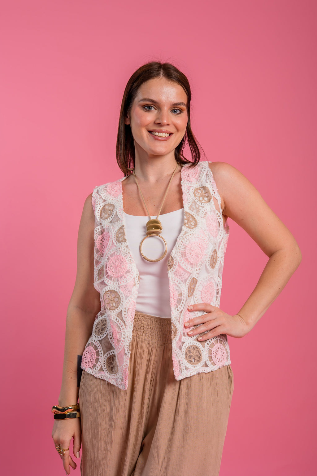 Vanity vest in pink