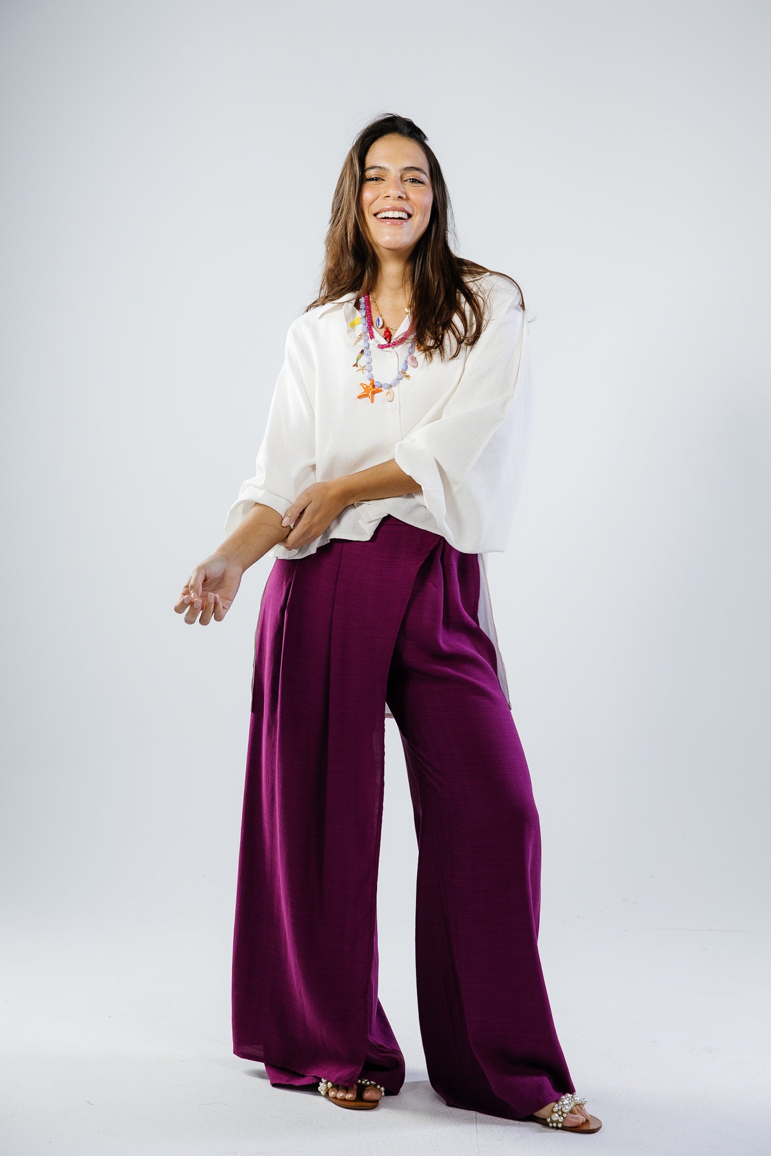 Orchid pants in magenta