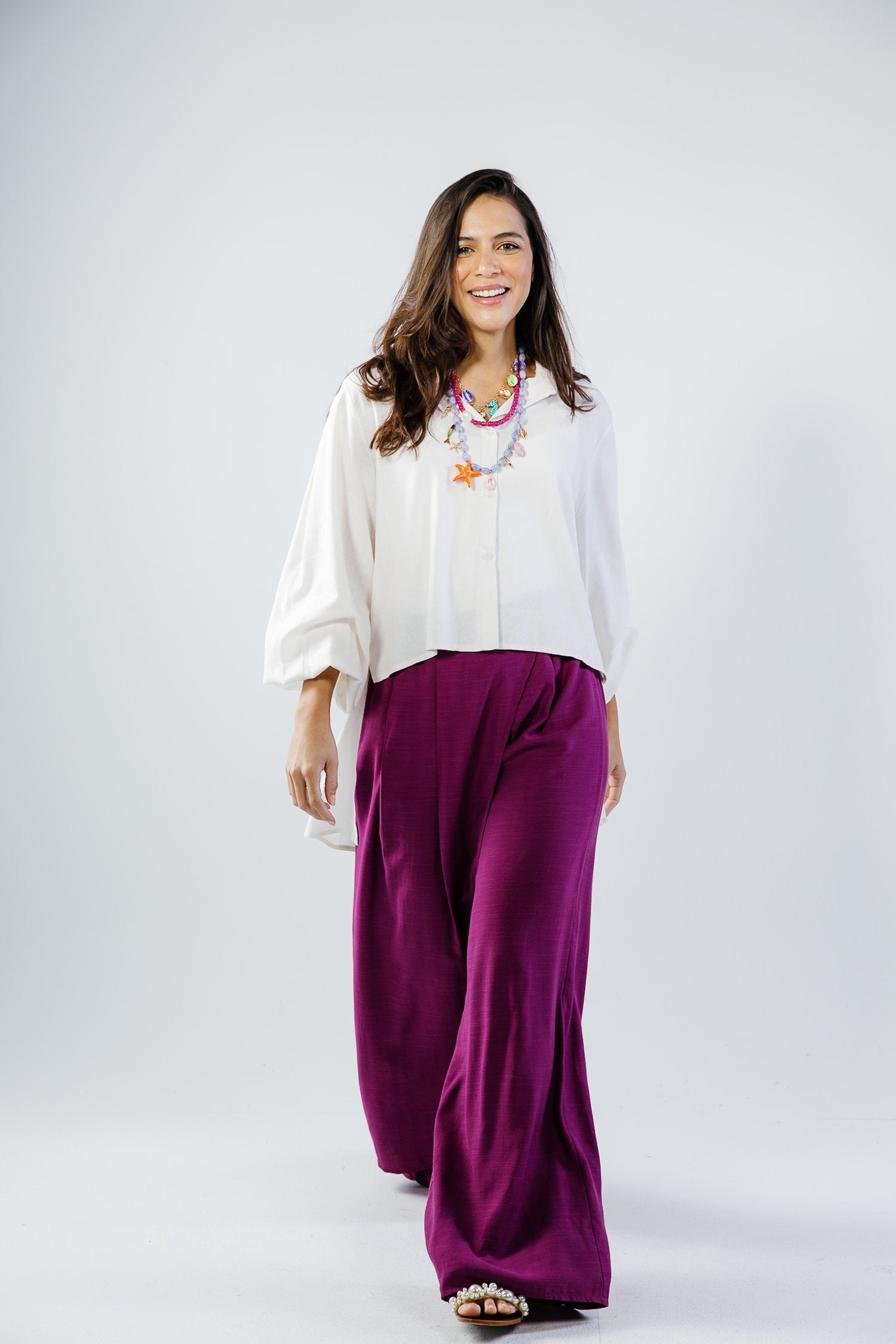 Orchid pants in magenta