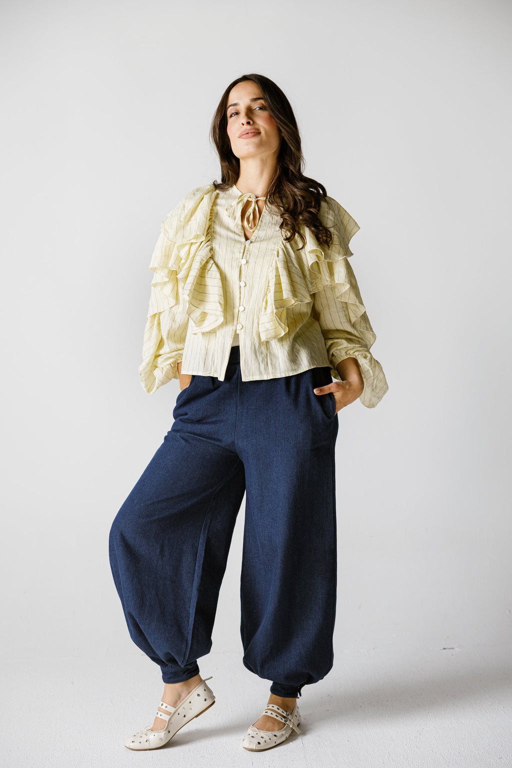 Candy blouse in butter yellow
