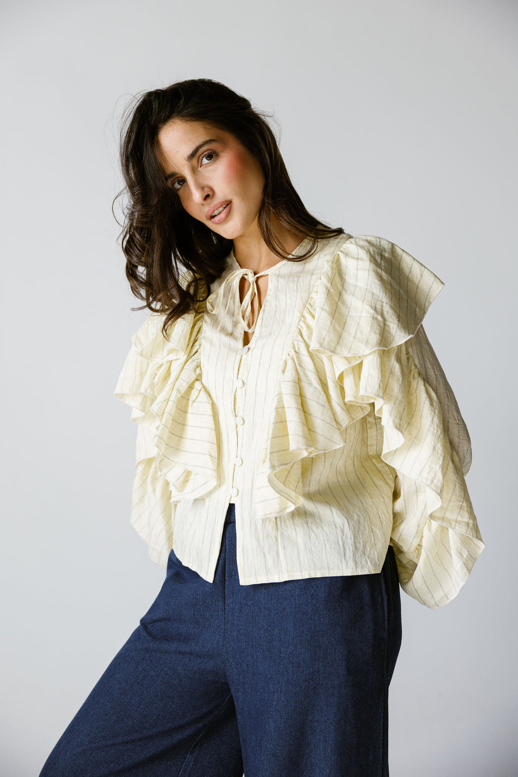 Candy blouse in butter yellow