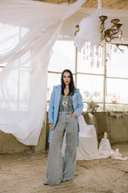 Shade jacket in baby blue