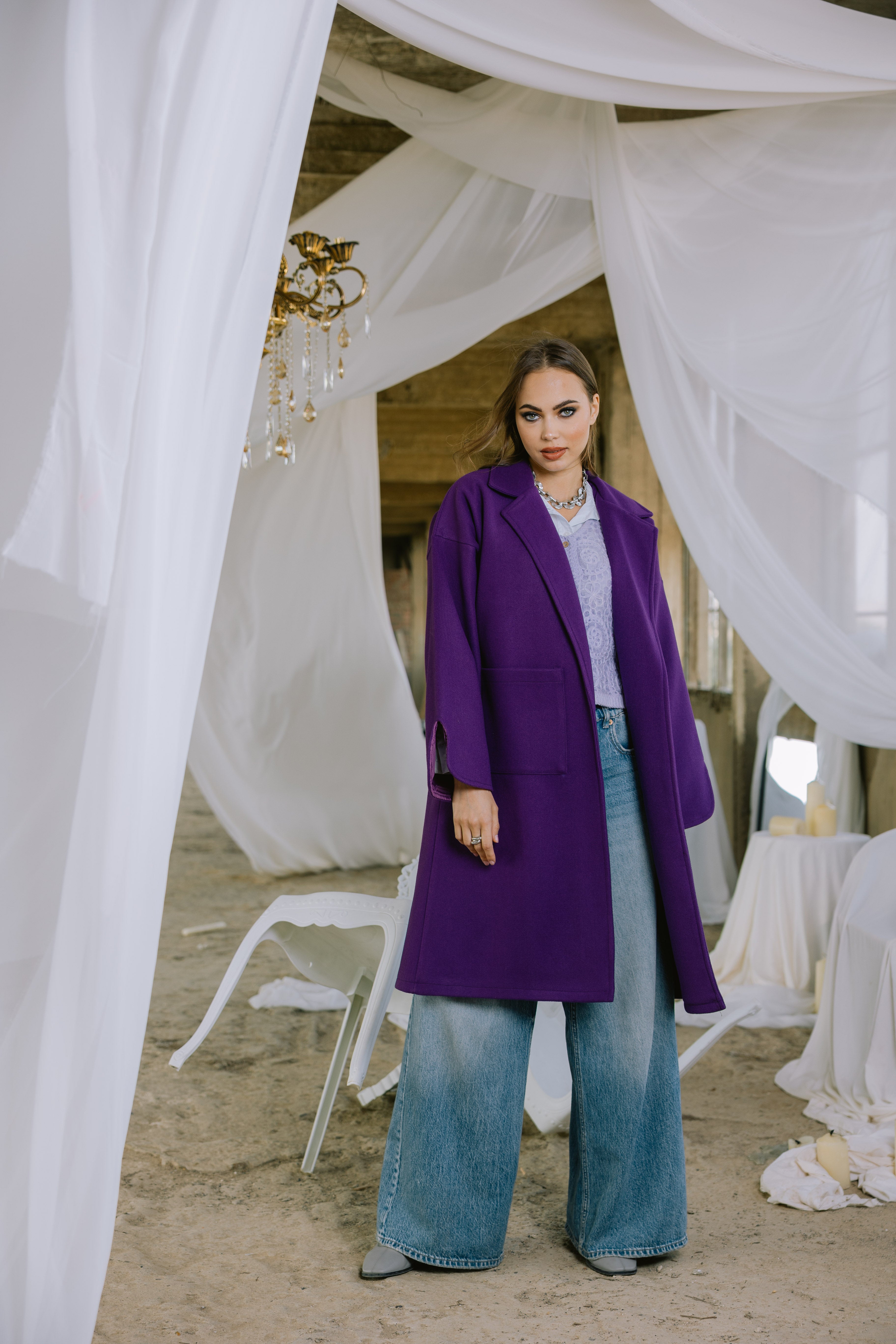 Storm coat in purple Secondary image