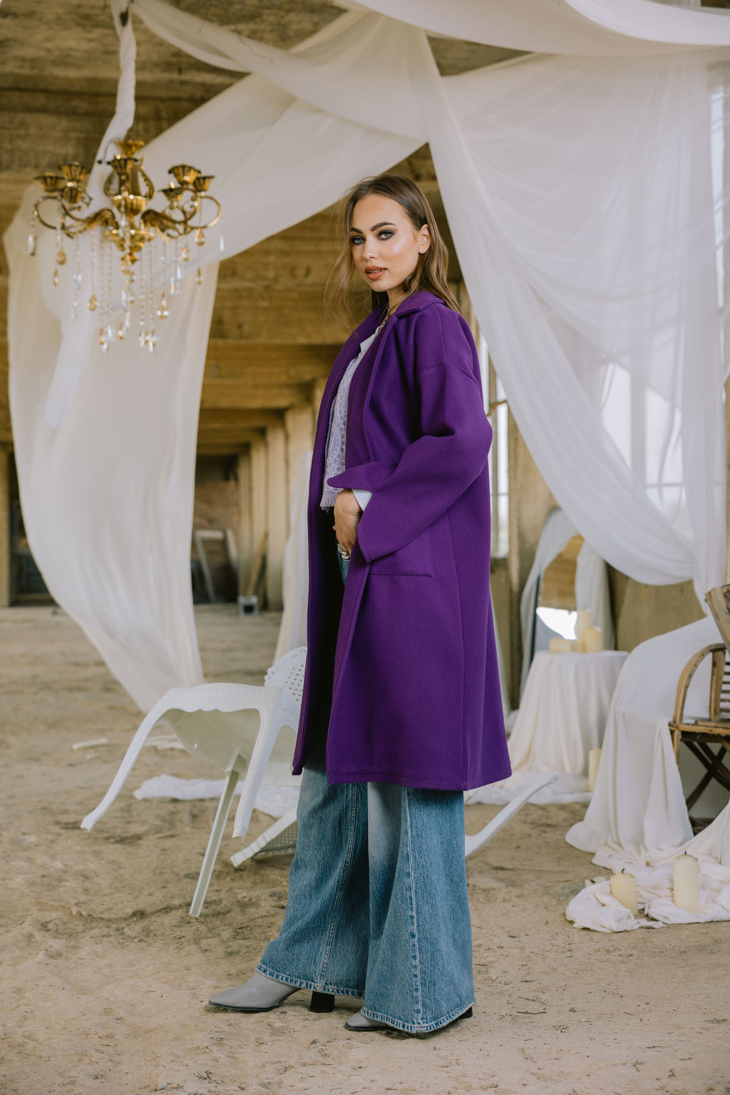 Storm coat in purple