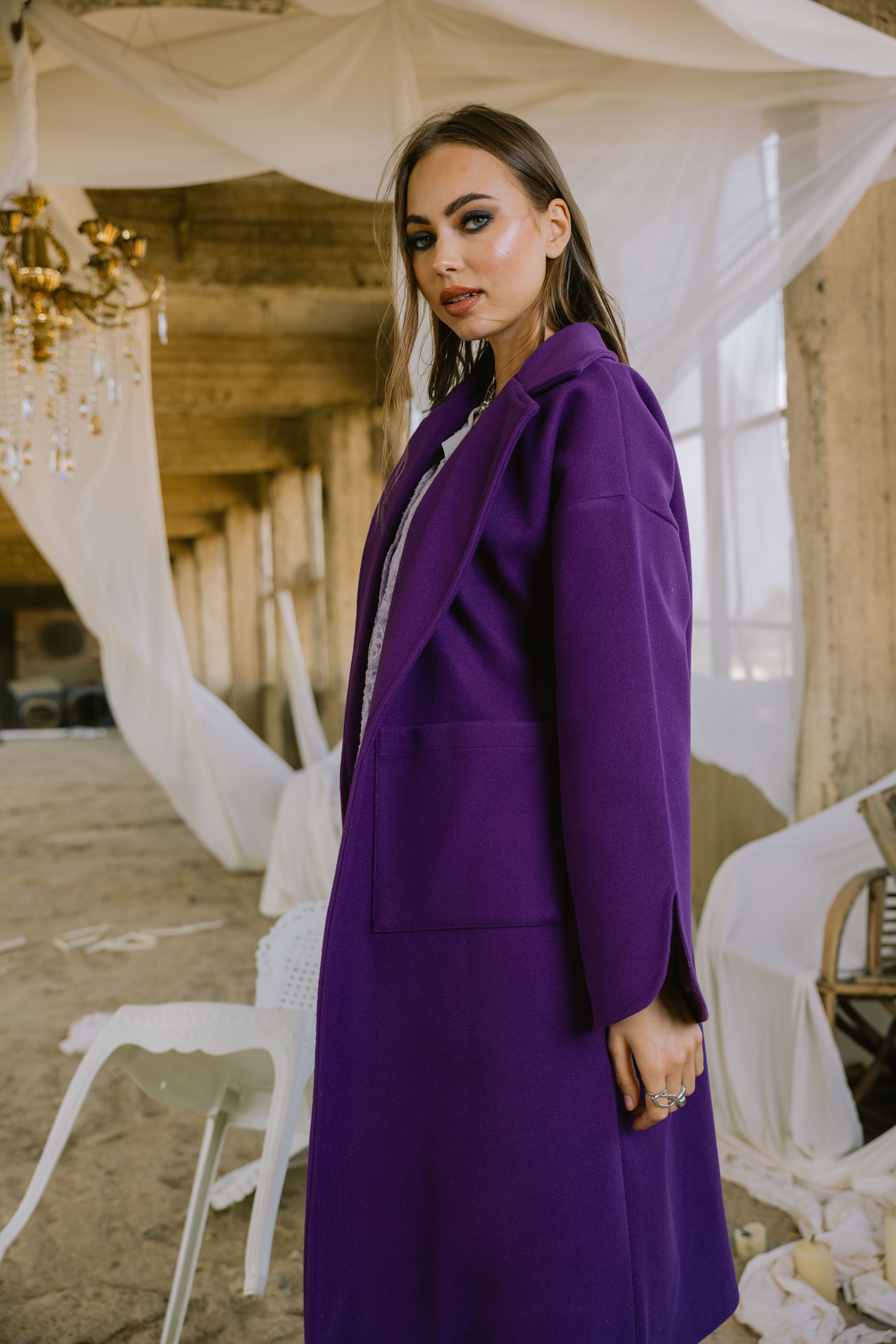 Storm coat in purple