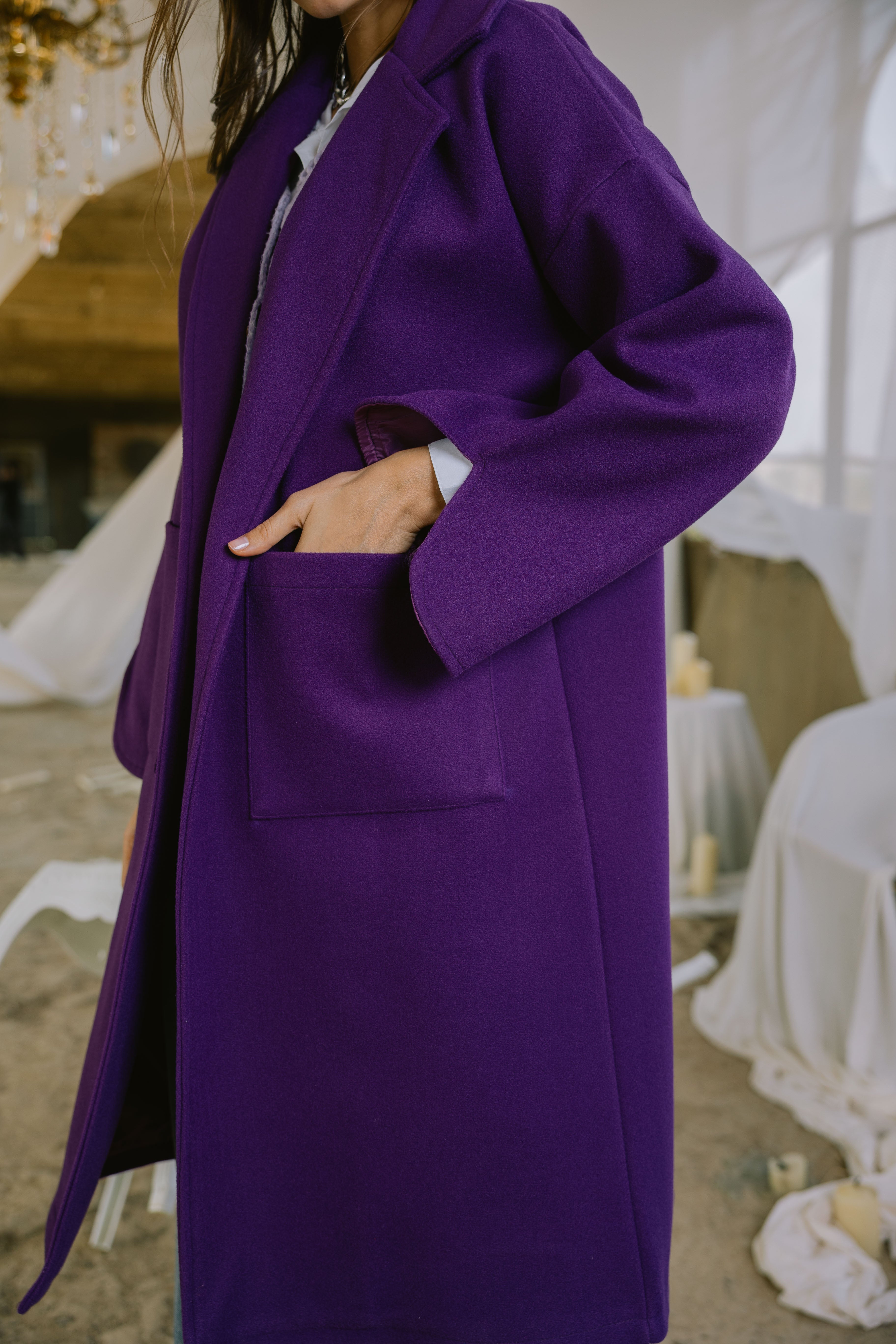 Storm coat in purple