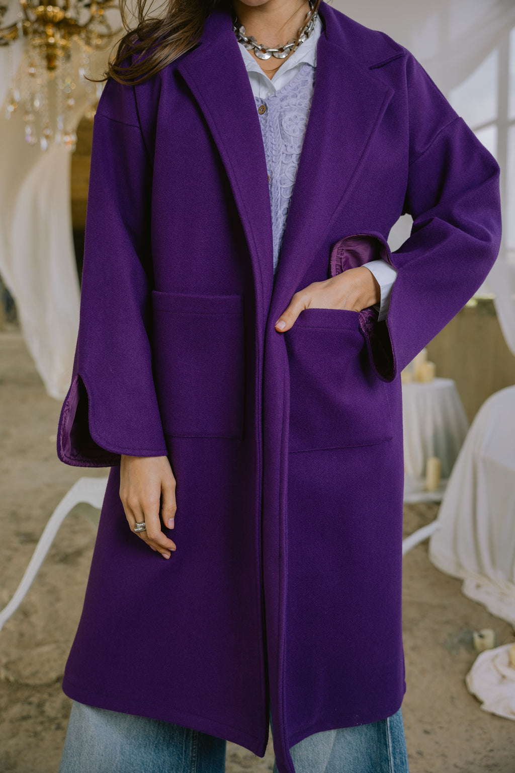 Storm coat in purple