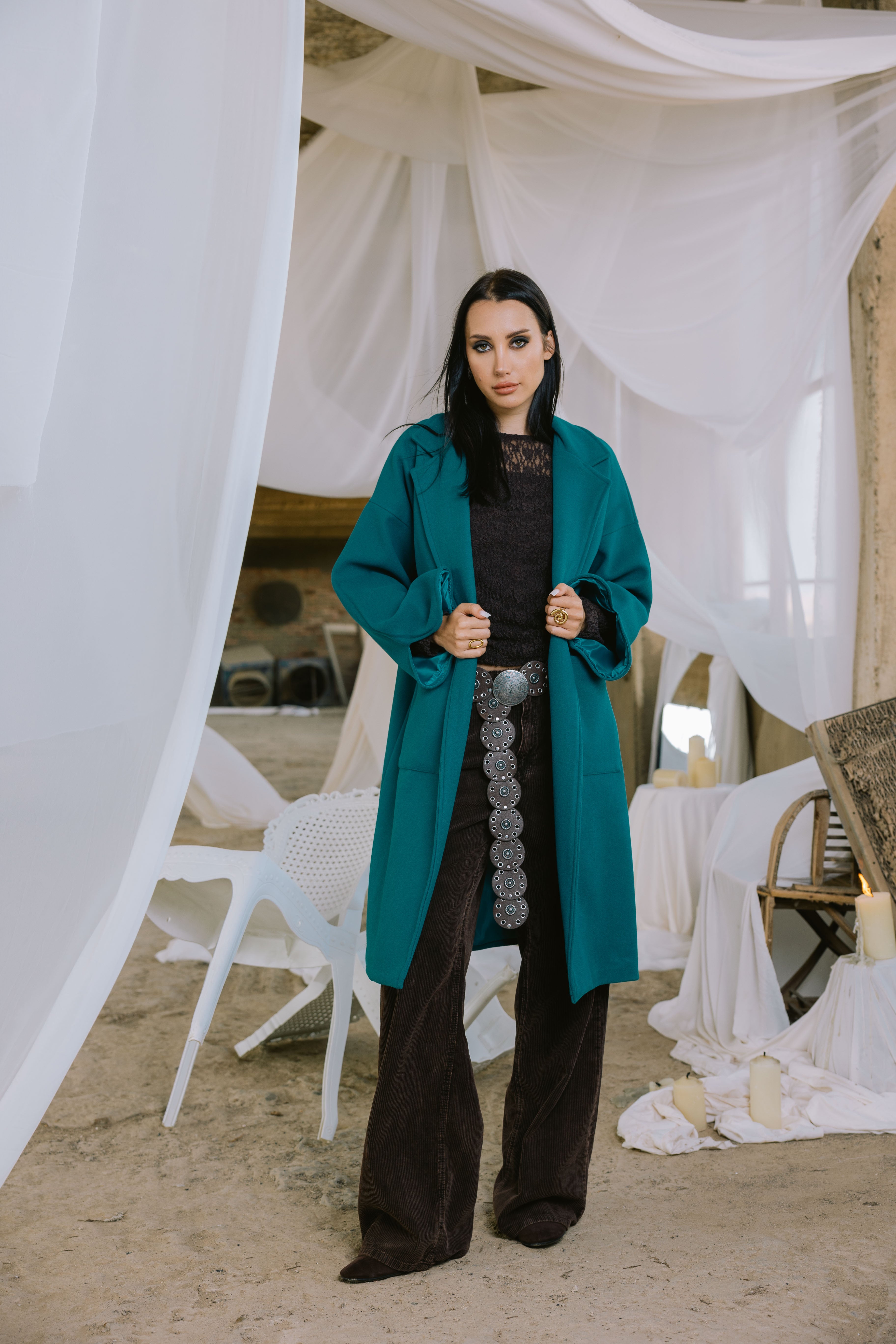 Storm coat in turquoise Main image