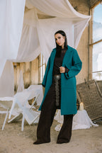 Storm coat in turquoise