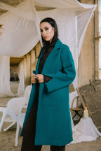 Storm coat in turquoise