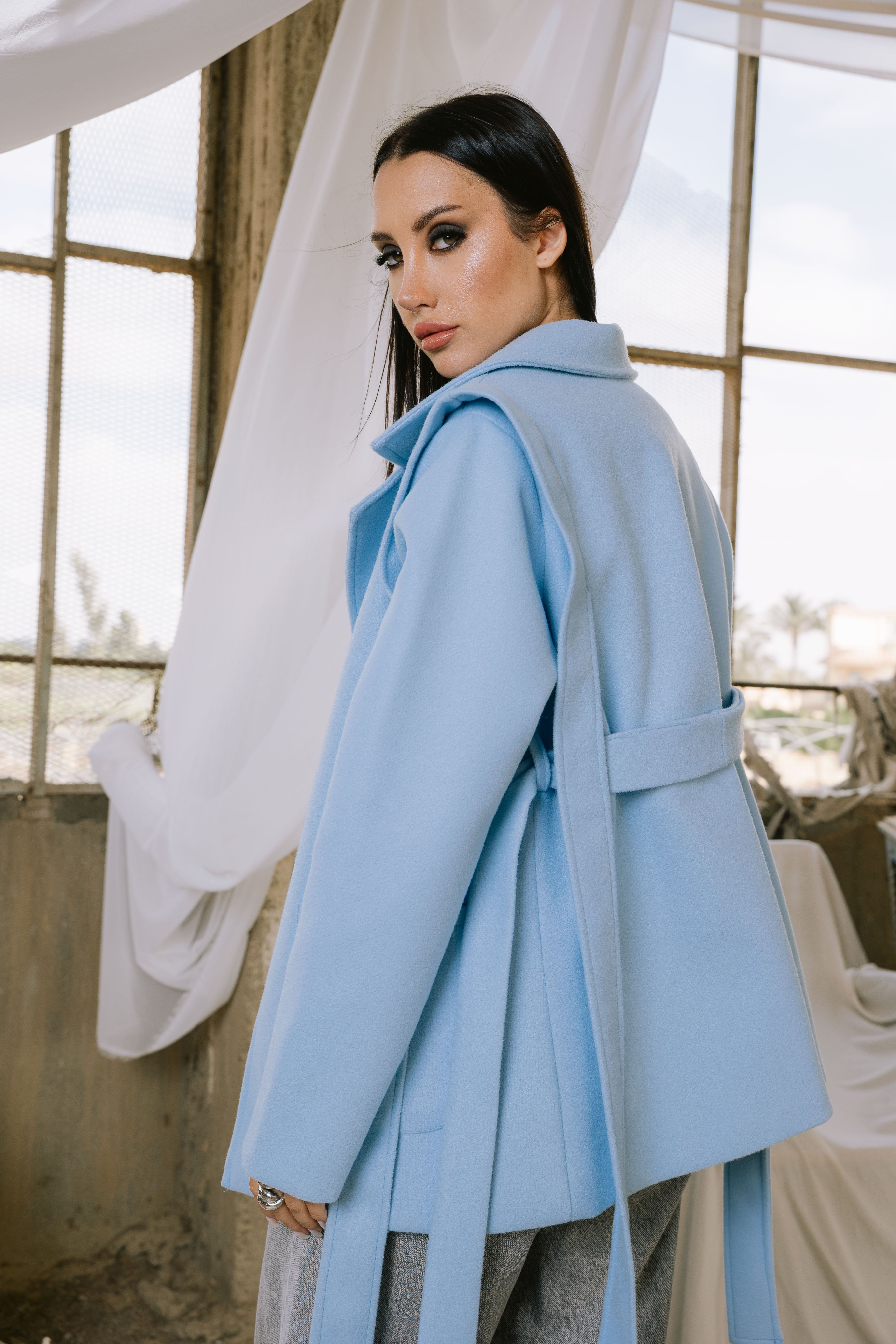 Shade jacket in baby blue