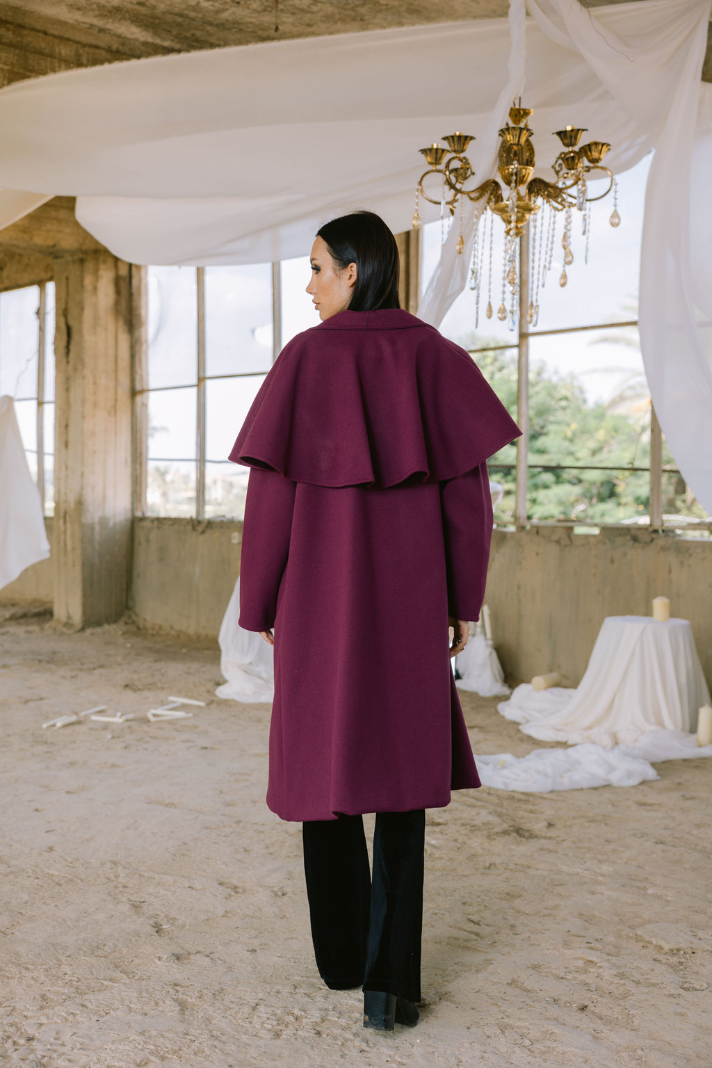 Frost coat in burgundy