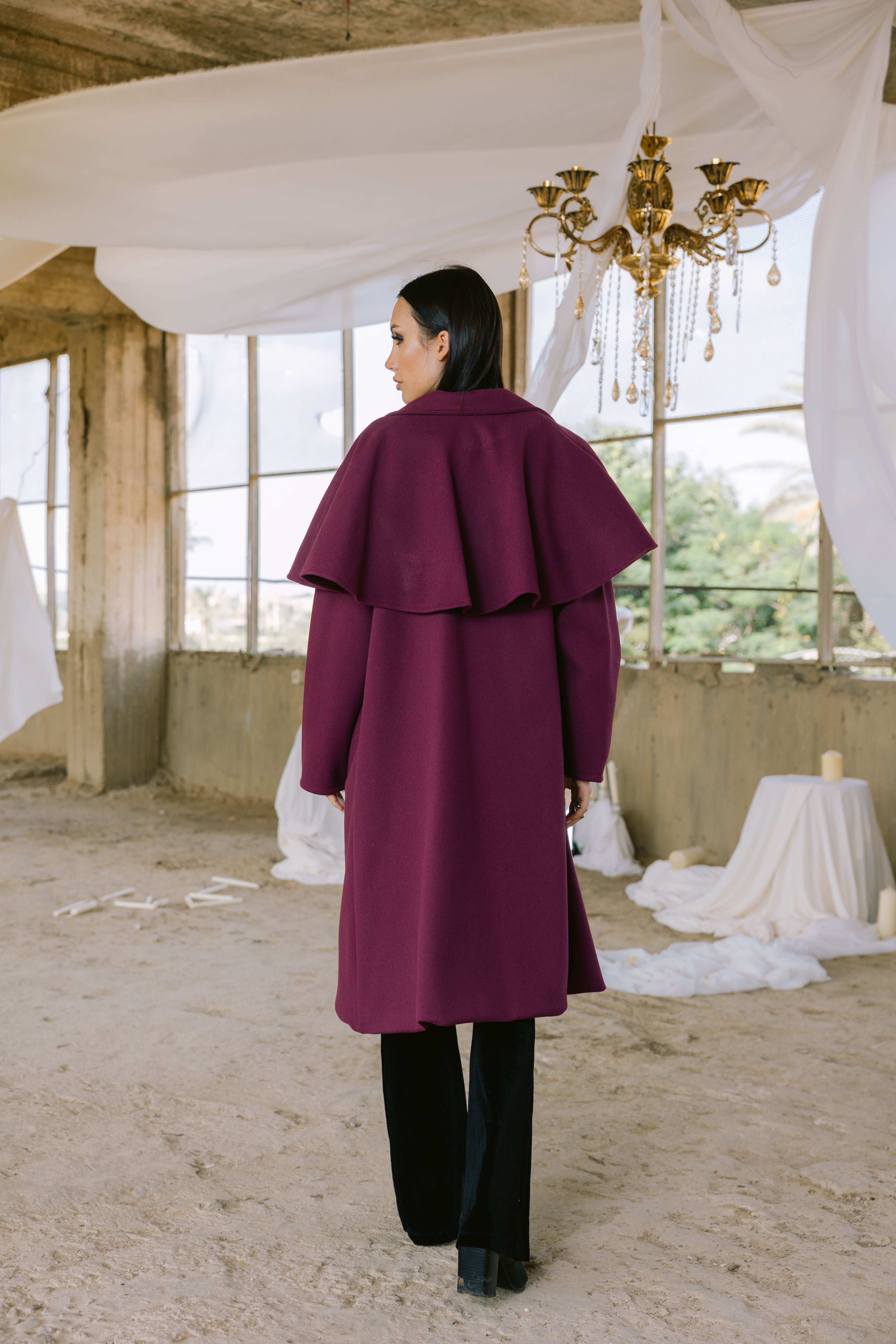 Frost coat in burgundy