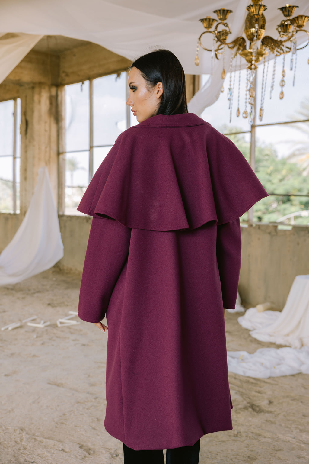 Frost coat in burgundy