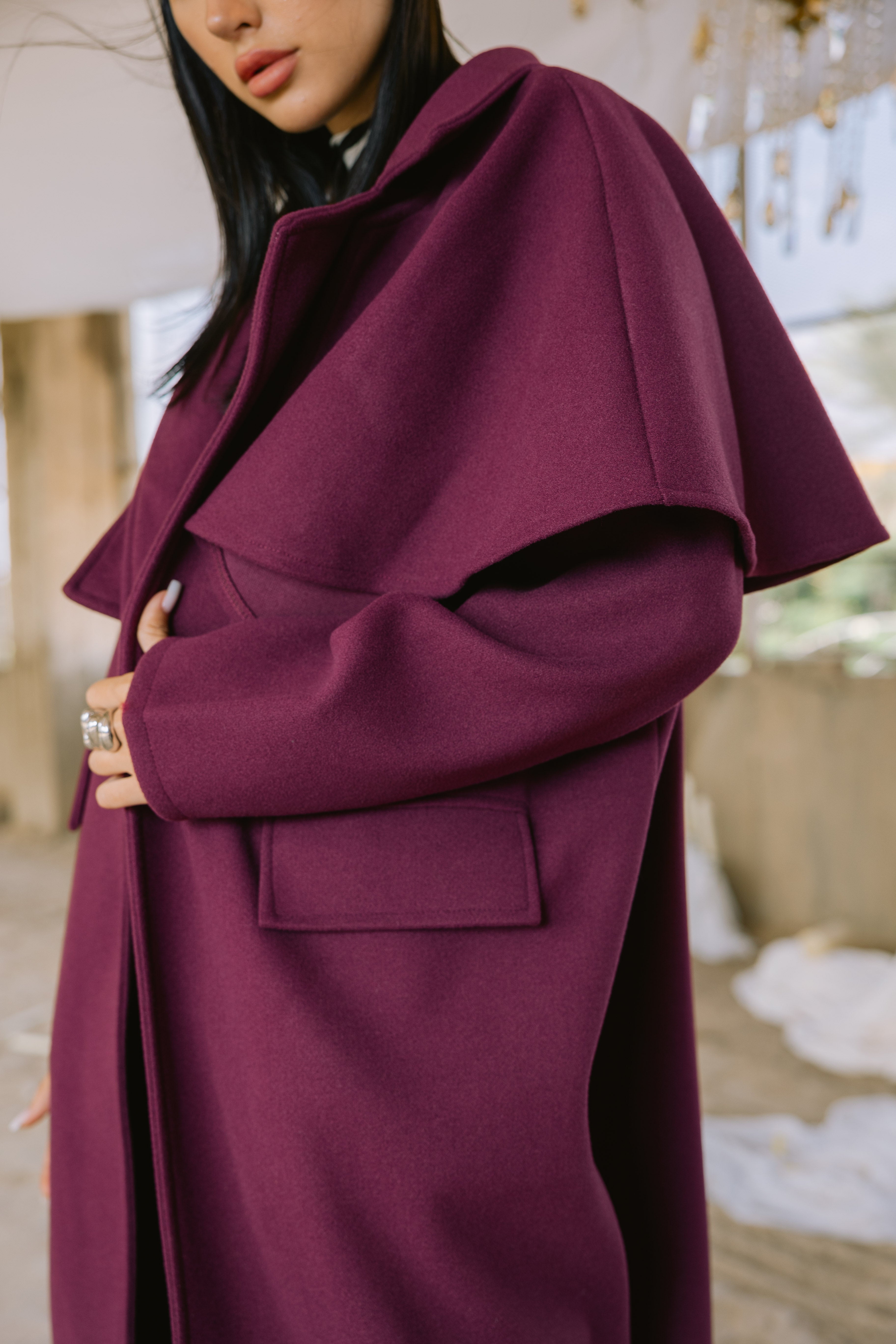 Frost coat in burgundy