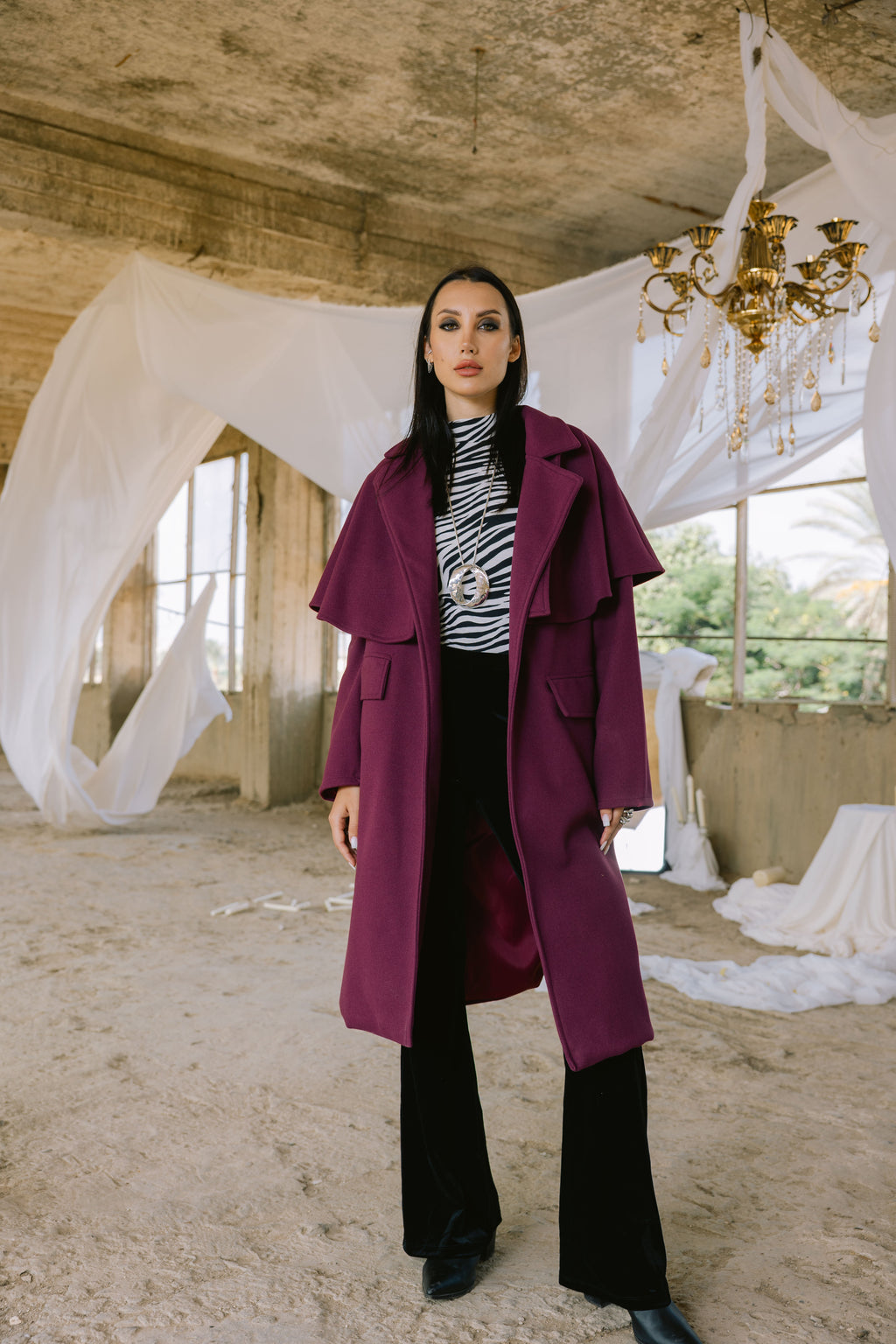 Frost coat in burgundy