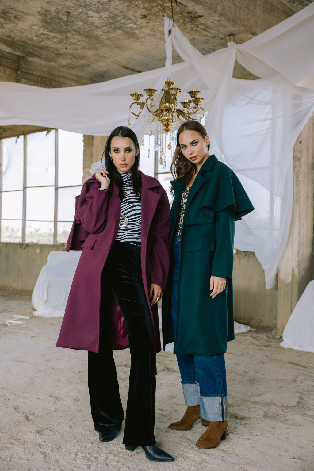 Frost coat in burgundy