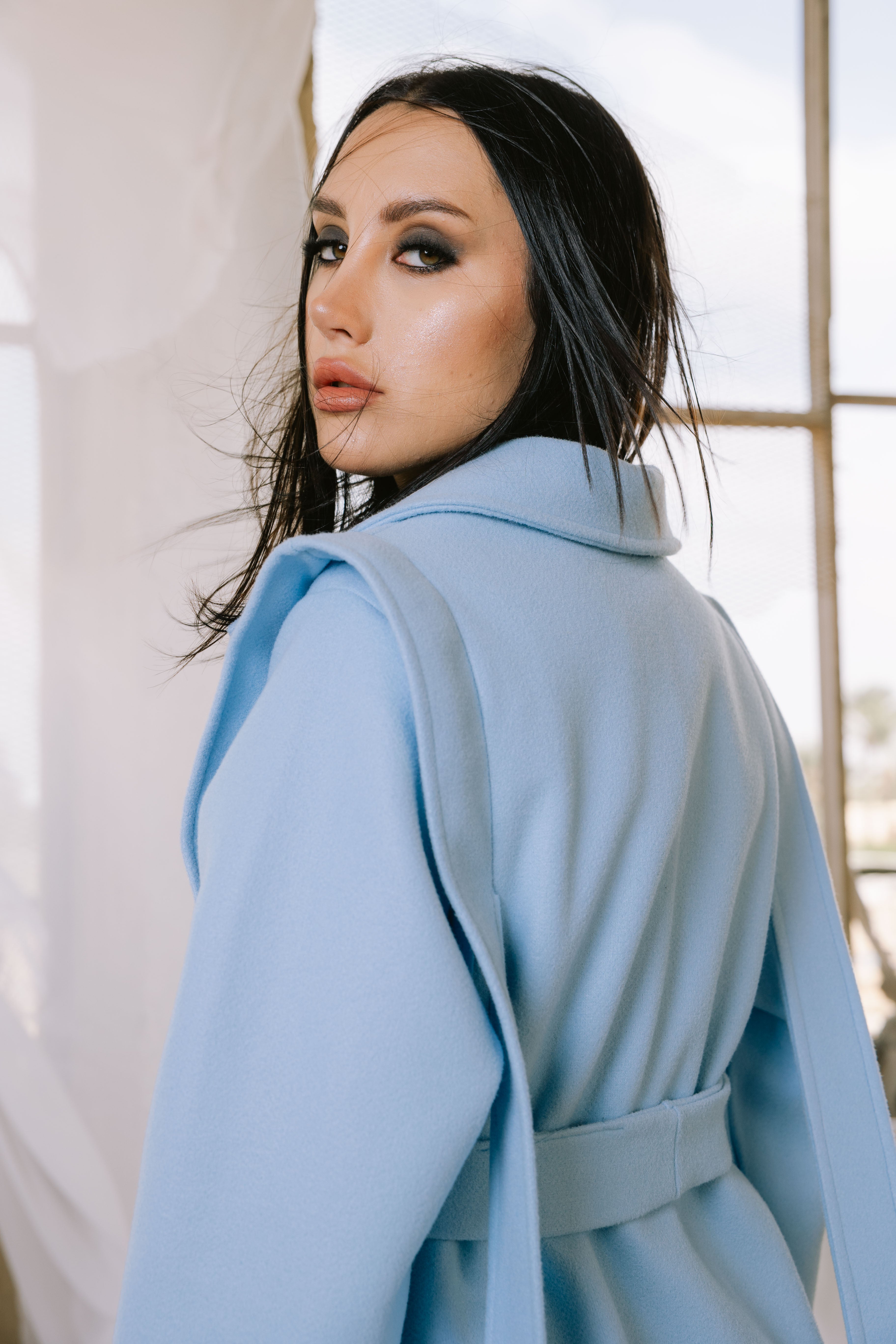 Shade jacket in baby blue
