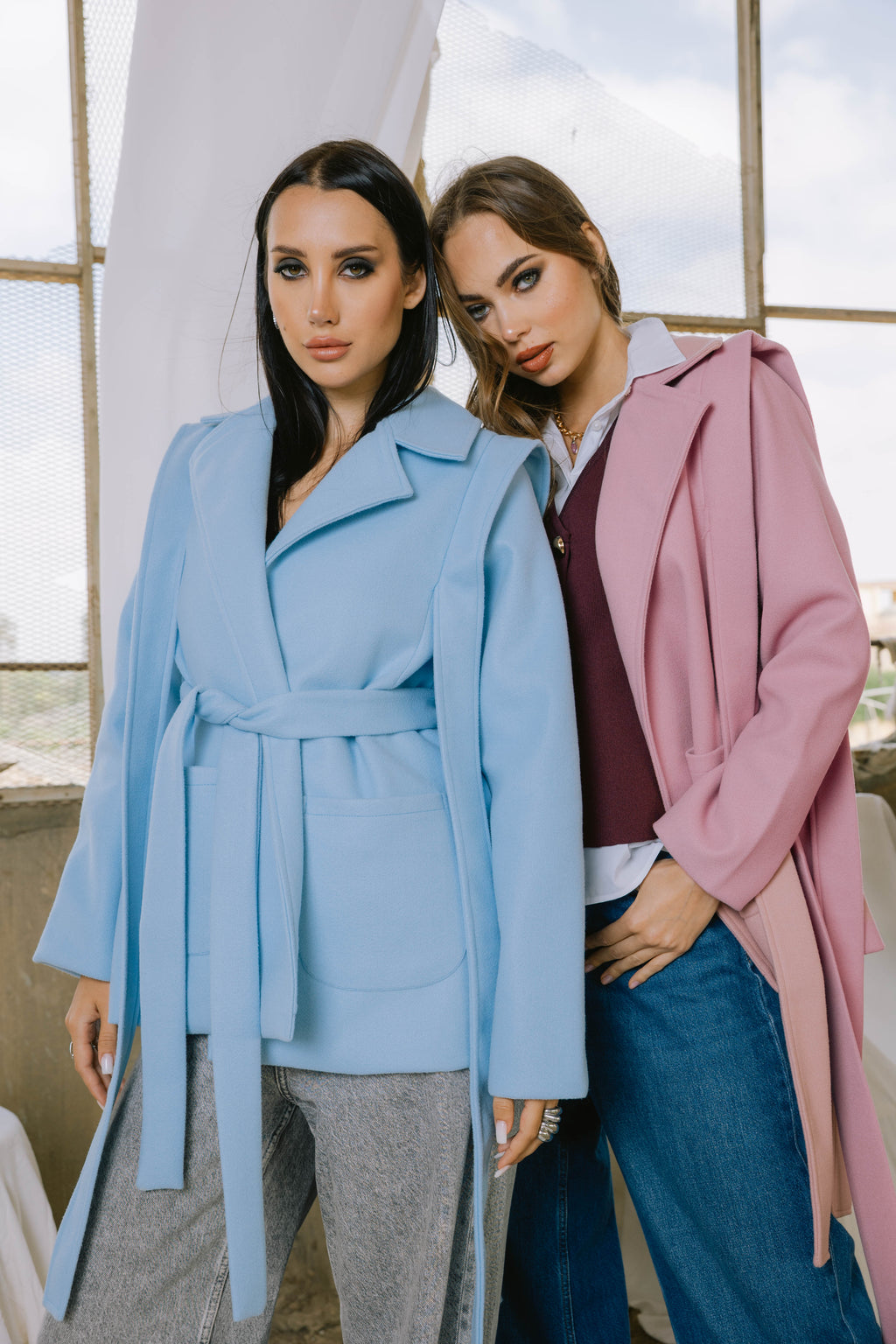 Shade jacket in baby blue