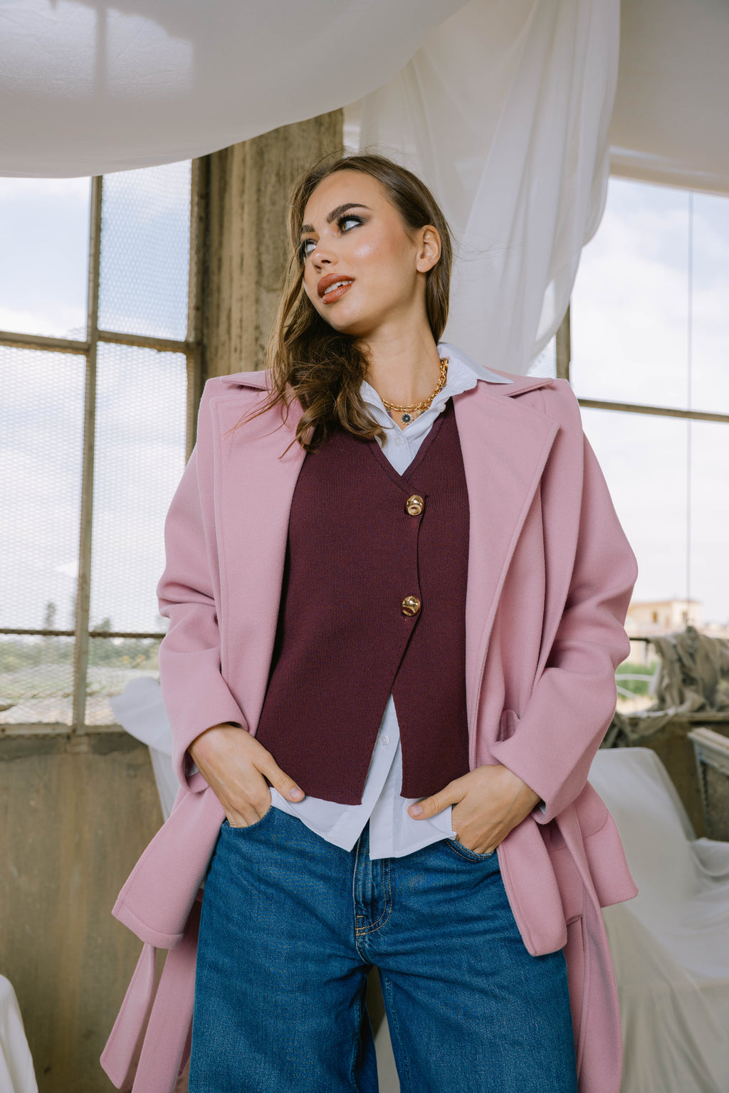 Shade jacket in pink