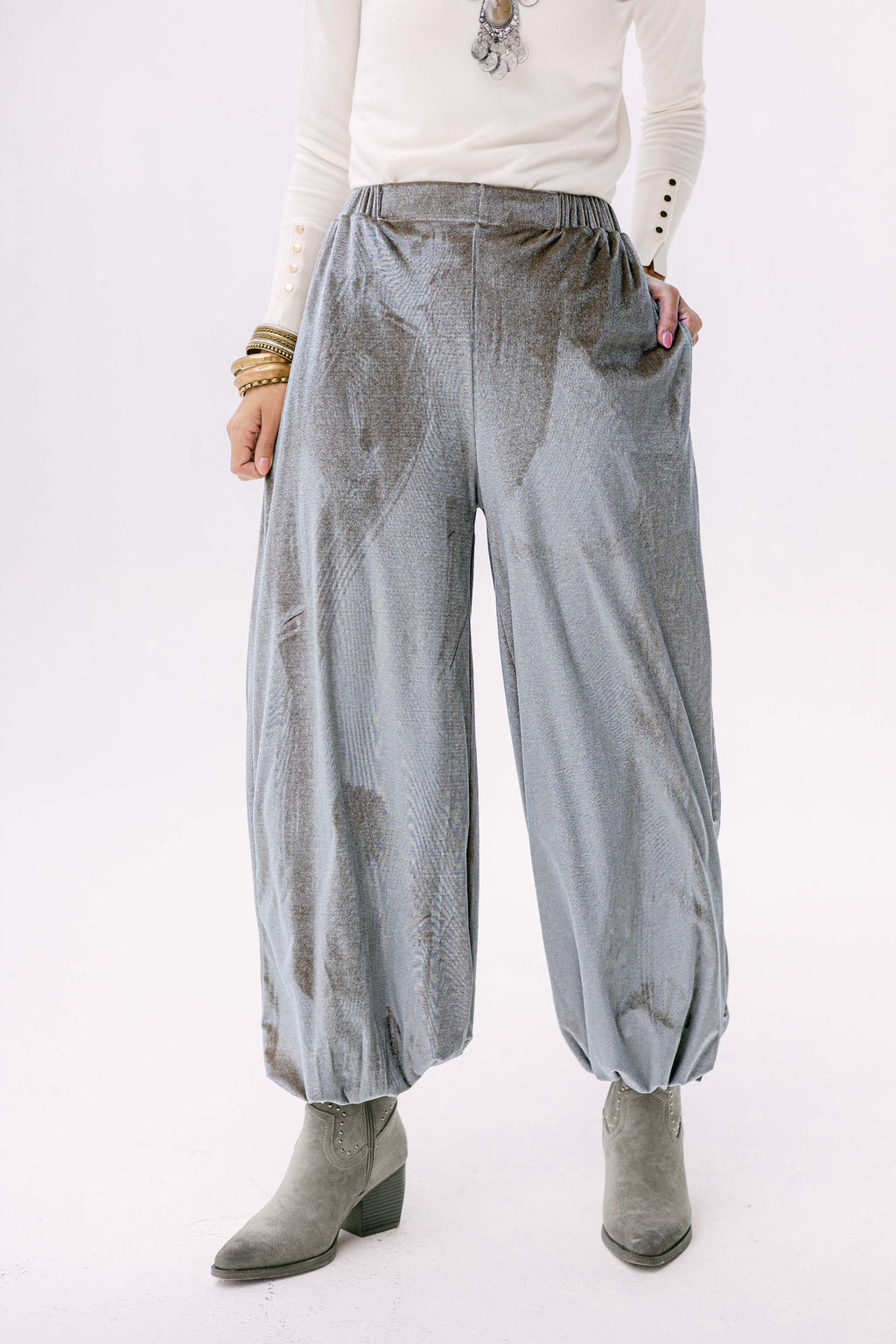 Theqa balloon pants in silver