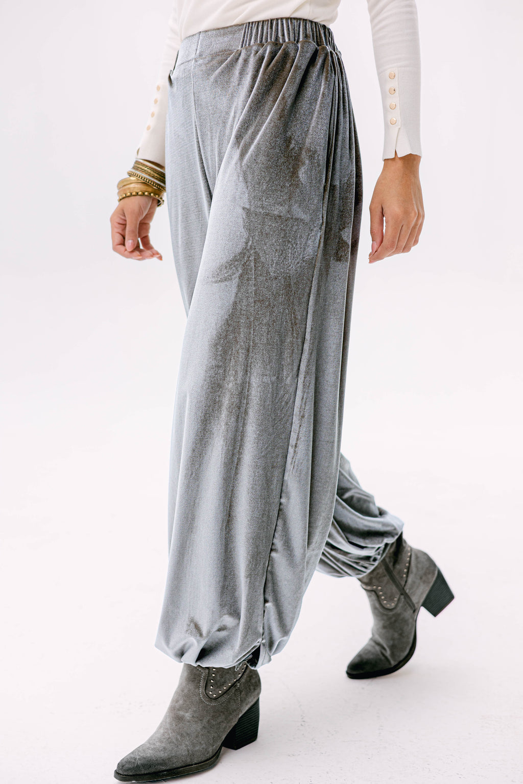 Theqa balloon pants in silver