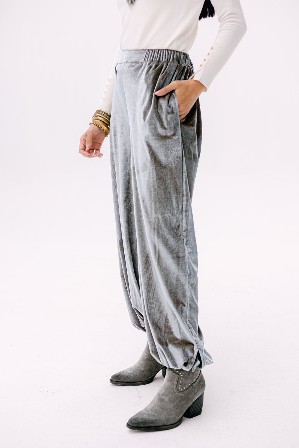 Theqa balloon pants in silver