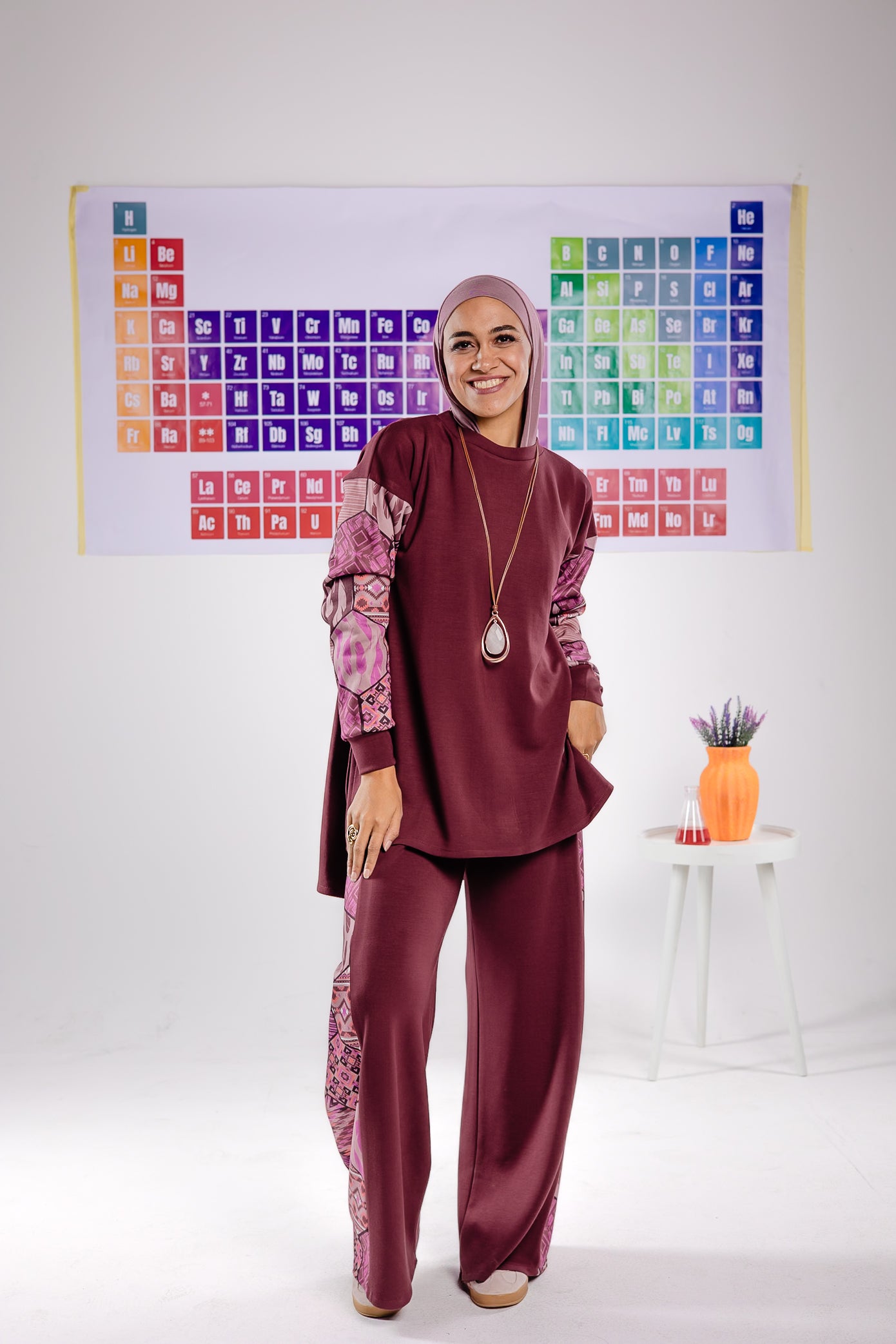 Flame set in burgundy