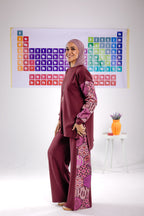 Flame set in burgundy