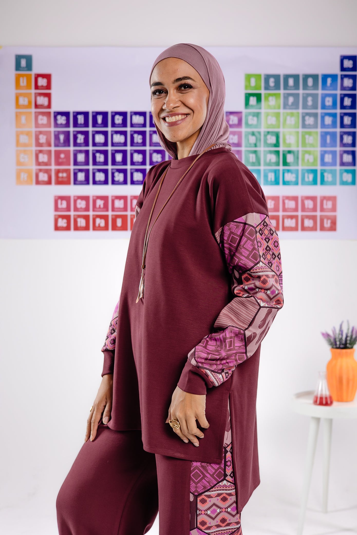 Flame set in burgundy