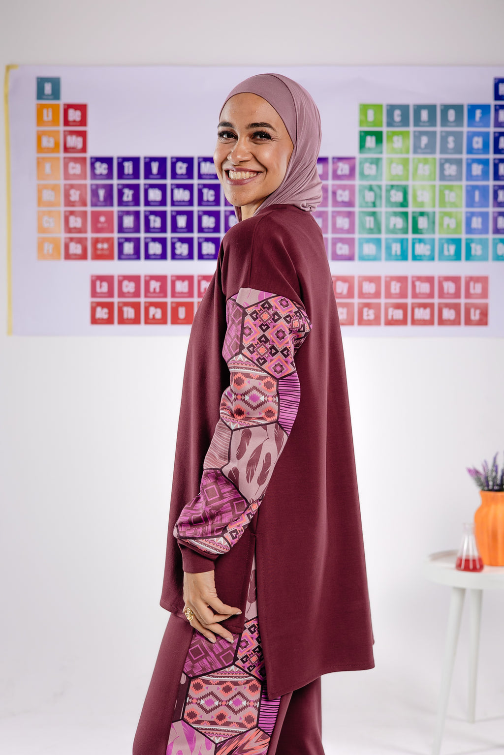 Flame set in burgundy