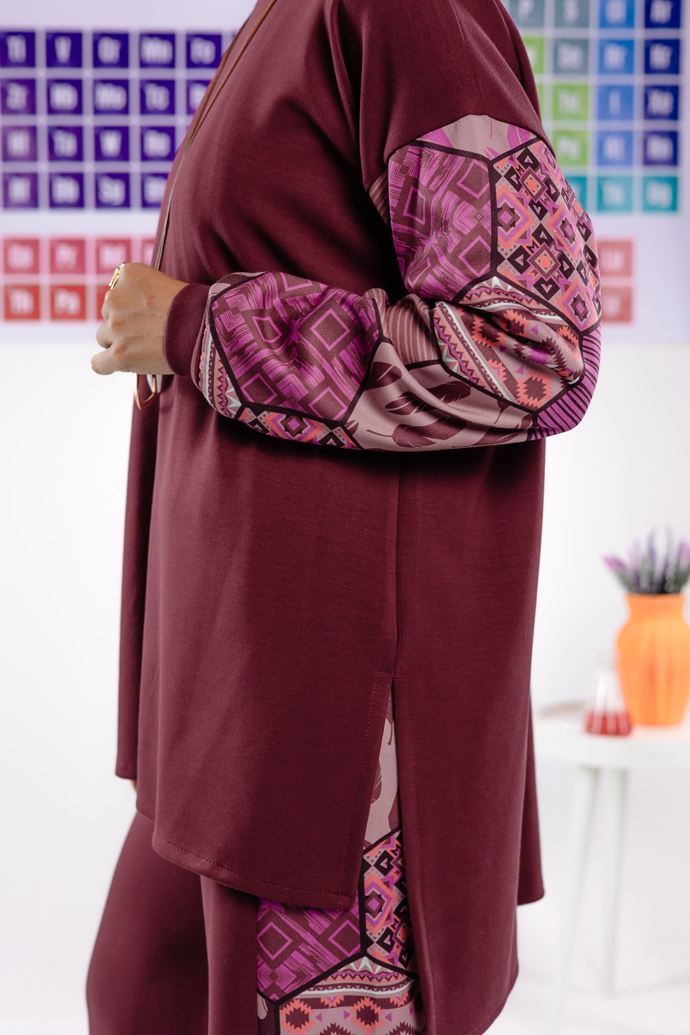 Flame set in burgundy