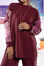 Flame set in burgundy