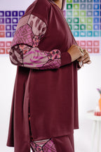 Flame set in burgundy