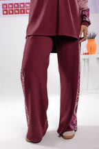 Flame set in burgundy